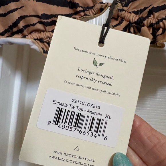 Spell & the Gypsy Banksia Animale Tiger Print Tri Bikini Top - Picture 7 of 7